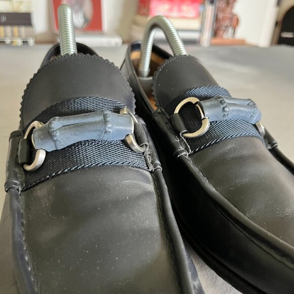 Gucci Leather Bamboo Horsebit Slide Loafers Slip Ons - Picture 8 of 10